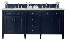 Load image into Gallery viewer, Brittany 72&quot; Victory Blue Double Vanity w/ 3 CM White Zeus Quartz Top James Martin Vanities