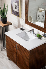 Load image into Gallery viewer, Metropolitan 36&quot; Single Vanity, American Walnut, w/ 3 CM White Zeus Quartz Top James Martin Vanities