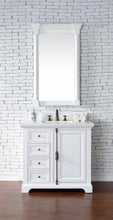 Load image into Gallery viewer, Providence 36&quot; Single Vanity Cabinet, Bright White, w/ 3 CM Classic White Quartz Top James Martin