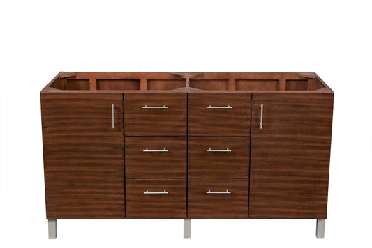 Metropolitan 60" Double Vanity, American Walnut James Martin Vanities