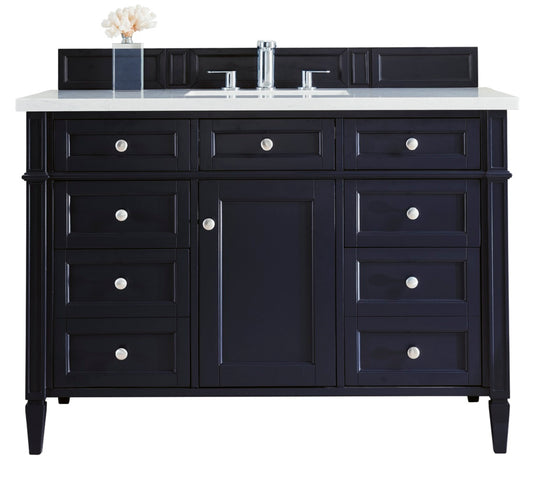Brittany 48" Victory Blue Single Vanity w/ 3 CM Arctic Fall Solid Surface Top James Martin Vanities
