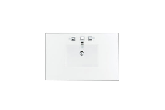 36" Single Top, 3 CM Classic White Quartz w/ Sink James Martin