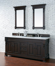 Load image into Gallery viewer, Brookfield 72&quot; Double Vanity, Burnished Mahogany w/ 3 CM White Zeus Quartz Top James Martin Vanities