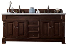 Load image into Gallery viewer, Brookfield 72&quot; Double Vanity, Burnished Mahogany w/ 3 CM Arctic Fall Solid Surface Top James Martin Vanities