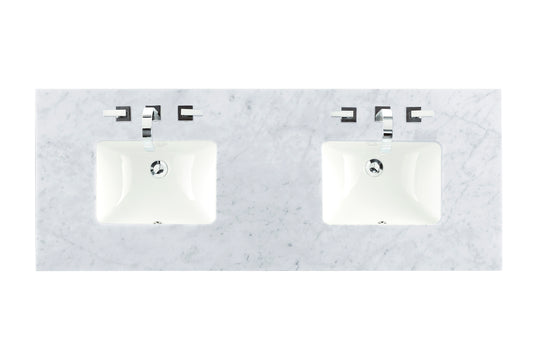 Bathroom Vanities Outlet Atlanta Renovate for Less60" Double 3 CM Top, Carrara White w/ Sink