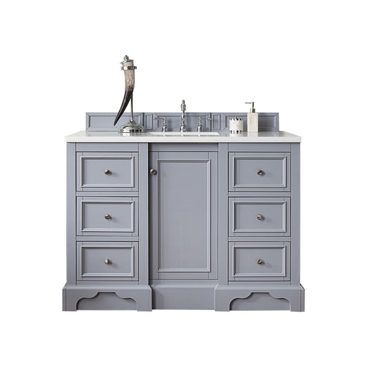 De Soto 48" Single Vanity, Silver Gray w/ 3 CM Arctic Fall Solid Surface Top James Martin Vanities