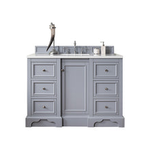Load image into Gallery viewer, De Soto 48&quot; Single Vanity, Silver Gray w/ 3 CM White Zeus Quartz Top James Martin Vanities