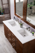 Load image into Gallery viewer, Metropolitan 60&quot; Double Vanity, American Walnut, w/ 3 CM White Zeus Quartz Top James Martin Vanities