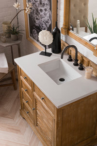 Bathroom Vanities Outlet Atlanta Renovate for LessSavannah 36" Single Vanity Cabinet, Driftwood, w/ 3 CM White Zeus Quartz Top