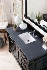 Brookfield 48" Single Vanity, Antique Black w/ 3 CM Charcoal Soapstone Quartz Top James Martin Vanities