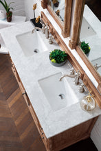 Load image into Gallery viewer, Providence 60&quot; Driftwood Double Vanity w/ 3 CM Carrara Marble Top James Martin Vanities