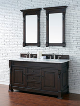 Load image into Gallery viewer, Brookfield 60&quot; Double Vanity, Burnished Mahogany w/ 3 CM Classic White Quartz Top James Martin Vanities