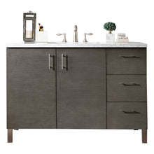 Load image into Gallery viewer, Metropolitan 48&quot; Silver Oak Single Vanity w/ 3 CM Arctic Fall Solid Surface Top James Martin Vanities