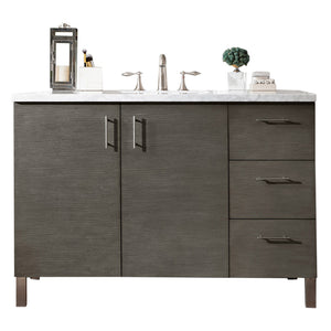 Metropolitan 48" Silver Oak Single Vanity w/ 3 CM Arctic Fall Solid Surface Top James Martin Vanities