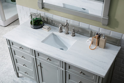 Brittany 60" Urban Gray Single Vanity w/ 3 CM Arctic Fall Solid Surface Top James Martin Vanities