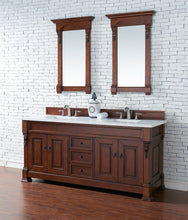 Load image into Gallery viewer, Brookfield 72&quot; Double Vanity, Warm Cherry w/ 3 CM White Zeus Quartz Top James Martin Vanities