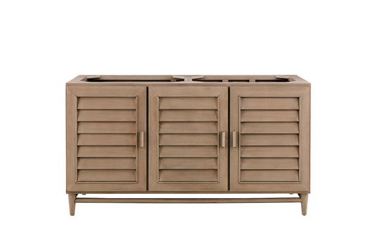 Portland 60" Double Vanity Whitewashed Walnut James Martin Vanities