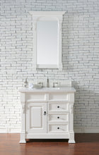 Load image into Gallery viewer, Brookfield 36&quot; Single Vanity, Bright White w/ 3 CM White Zeus Quartz Top James Martin Vanities