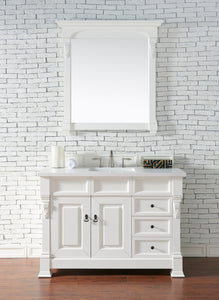 Brookfield 48" Single Vanity, Bright White w/ 3 CM White Zeus Quartz Top James Martin Vanities