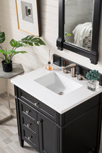 Load image into Gallery viewer, Brittany 30&quot; Single Vanity, Black Onyx, w/ 3 CM White Zeus Quartz Top James Martin Vanities