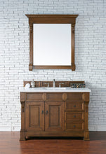 Load image into Gallery viewer, Brookfield 48&quot; Country Oak Single Vanity  w/ 3 CM Classic White Quartz Top James Martin