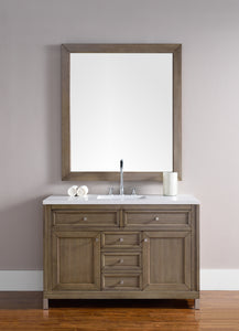 Chicago 48" Single Vanity, Whitewashed Walnut w/ 3 CM White Zeus Quartz Top James Martin Vanities