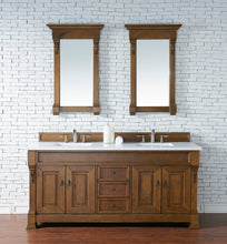 Load image into Gallery viewer, Brookfield 72&quot; Double Vanity, Country Oak w/ 3 CM White Zeus Quartz Top James Martin Vanities