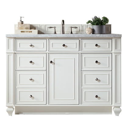 Bristol 48" Single Vanity, Bright White, w/ 3 CM Arctic Fall Solid Surface Top James Martin Vanities