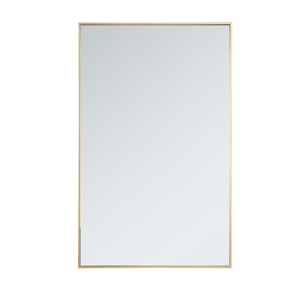 Elegant Decor Metal frame rectangle mirror 30 inch in Brass Elegant Decor