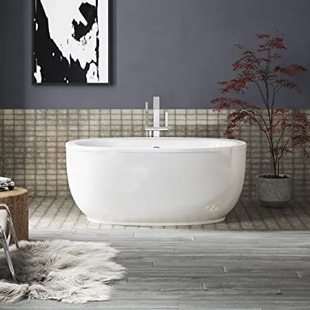 Kohler Starstruck 65-1/2" x 35-1/2" oval freestanding bath with Bask® heated surface KOHLER