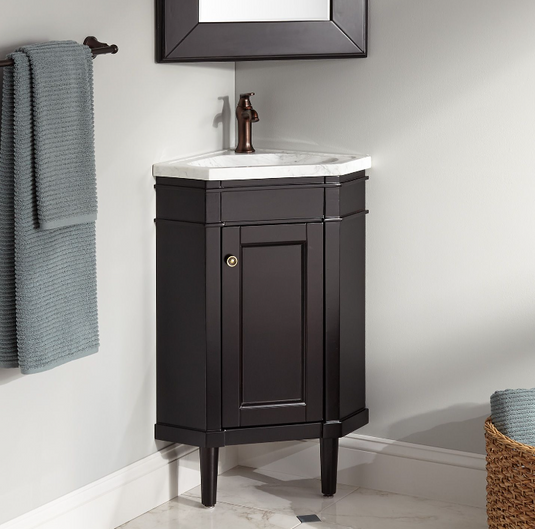 22" Winstead Corner Vanity in Espresso - Base Only Signature Hardware