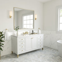 Load image into Gallery viewer, Chicago 60&quot; Single Vanity, Glossy White w/ 3CM Arctic Fall Top James Martin Vanities