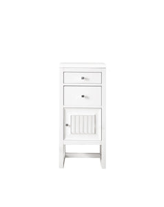 Athens 15" Cabinet w/ Drawers & Door, Glossy White w/ 3 CM White Zeus Quartz Top James Martin Vanities