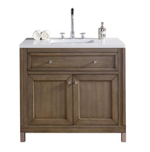 Load image into Gallery viewer, Chicago 36&quot; Single Vanity, Whitewashed Walnut w/ 3 CM White Zeus Quartz Top James Martin Vanities