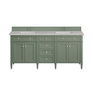 Brittany 72" Double Vanity, Smokey Celadon w/ 3CM Eternal Serena Top James Martin Vanities