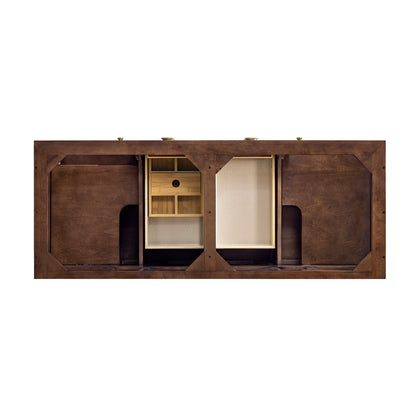 Amberly 60" Double Vanity, Mid-Century Walnut James Martin Vanities