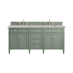 Brittany 72" Double Vanity, Smokey Celadon w/ 3CM Eternal Serena Top James Martin Vanities