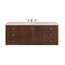 Load image into Gallery viewer, Amberly 60&quot; Single Vanity, Mid-Century Walnut w/ 3CM Eternal Marfil Top James Martin Vanities