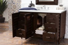 Load image into Gallery viewer, Portland 48&quot; Single Vanity, Burnished Mahogany, w/ 3 CM White Zeus Quartz Top James Martin Vanities