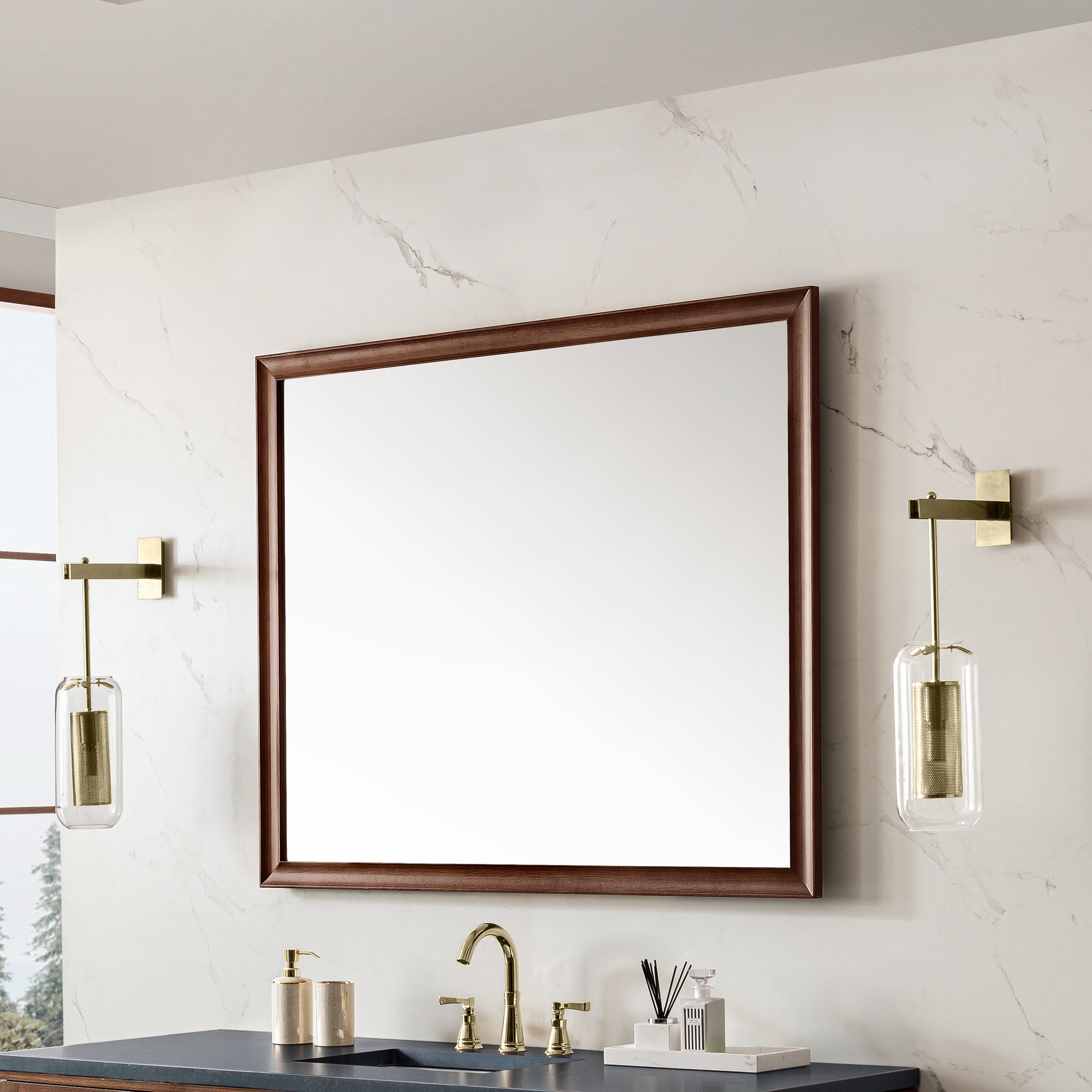 Glenbrooke 48" Mirror, Mid-Century Walnut James Martin Vanities