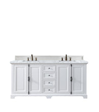 Load image into Gallery viewer, Providence 72&quot; Bright White Double Vanity w/ 3 CM Carrara Marble Top James Martin