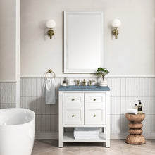 Load image into Gallery viewer, Breckenridge 30&quot; Single Vanity, Bright White w/ 3CM Cala Blue Top James Martin Vanities