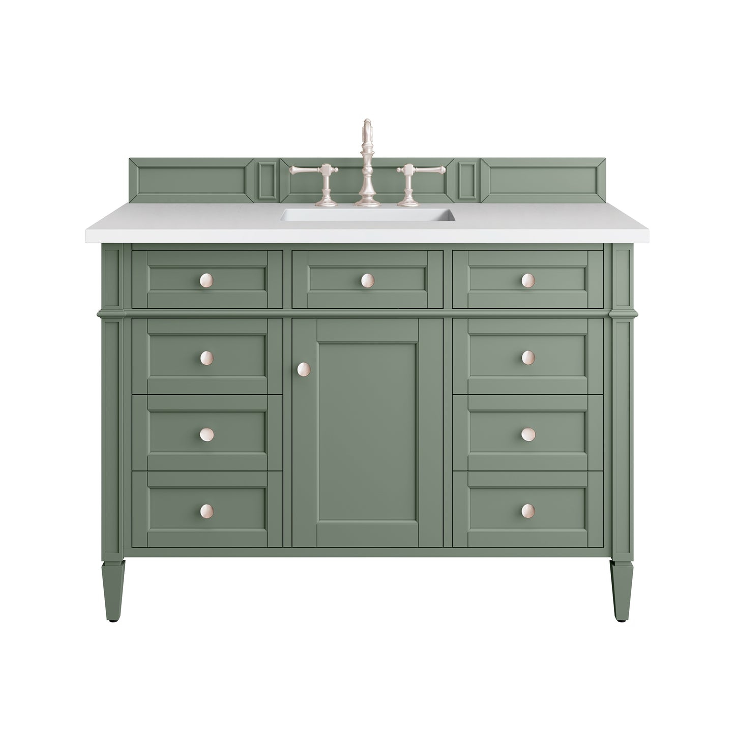 Brittany 48" Single Vanity, Smokey Celadon w/ 3CM White Zeus Top James Martin Vanities