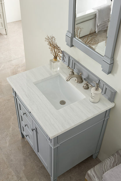 Bathroom Vanities Outlet Atlanta Renovate for LessBrittany 30" Single Vanity, Urban Gray w/ 3 CM Arctic Fall Solid Surface Top