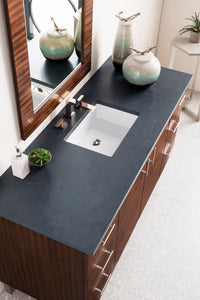 Metropolitan 60" Single Vanity, American Walnut, w/ 3 CM Charcoal Soapstone Quartz Top James Martin Vanities