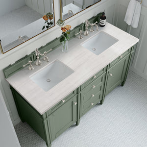 Bathroom Vanities Outlet Atlanta Renovate for LessBrittany 60" Double Vanity, Smokey Celadon w/ 3CM Arctic Fall Top