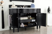 Load image into Gallery viewer, Brittany 46&quot; Single Vanity, Black Onyx w/ 3 CM White Zeus Quartz Top James Martin Vanities