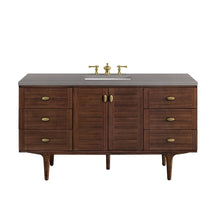 Load image into Gallery viewer, Amberly 60&quot; Single Vanity, Mid-Century Walnut w/ 3CM Grey Expo Top James Martin Vanities