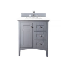 Load image into Gallery viewer, Palisades 30&quot; Single Vanity, Silver Gray, w/ 3 CM White Zeus Quartz Top James Martin Vanities