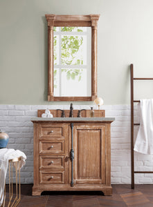 Providence 36" Single Vanity Cabinet, Driftwood, w/ 3 CM Eternal Serena Quartz Top James Martin Vanities